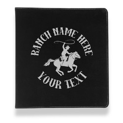 Western Ranch Leather Binder - 1" - Black (Personalized)
