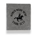 Western Ranch Leather Binder - 1" - Grey (Personalized)