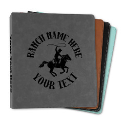 Western Ranch Leather Binder - 1" (Personalized)