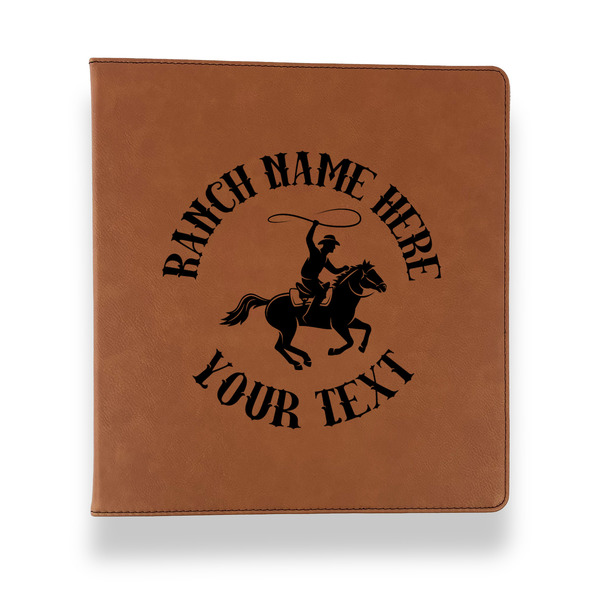 Custom Western Ranch Leather Binder - 1" - Rawhide (Personalized)