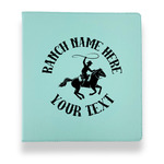 Western Ranch Leather Binder - 1" - Teal (Personalized)