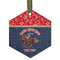 Western Ranch Frosted Glass Ornament - Hexagon