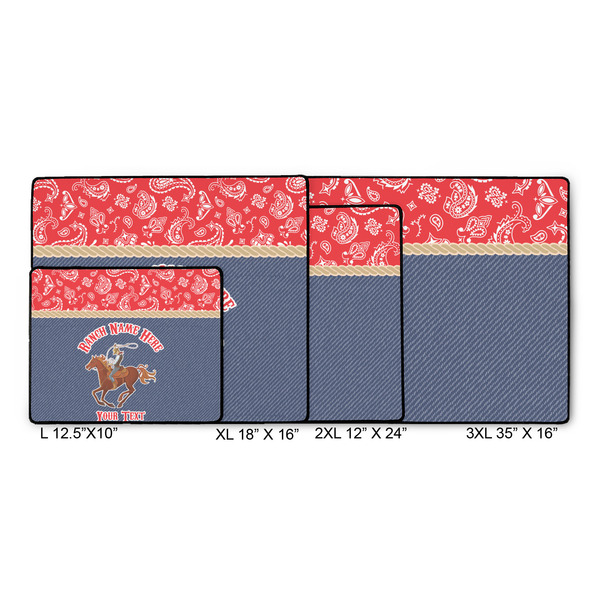 Western Ranch Gaming Mats - SIZE CHART