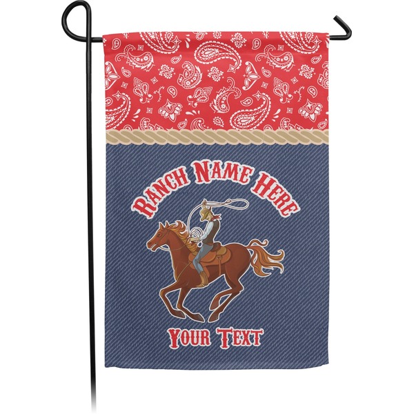 Custom Western Ranch Small Garden Flag - Double Sided w/ Name or Text