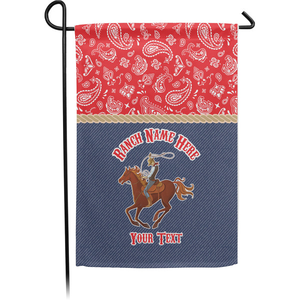 Custom Western Ranch Small Garden Flag - Single Sided w/ Name or Text
