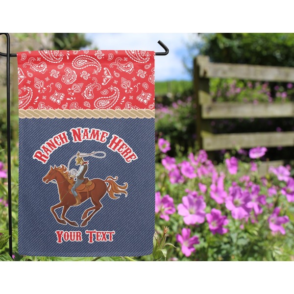 Western Ranch Garden Flag - Outside In Flowers