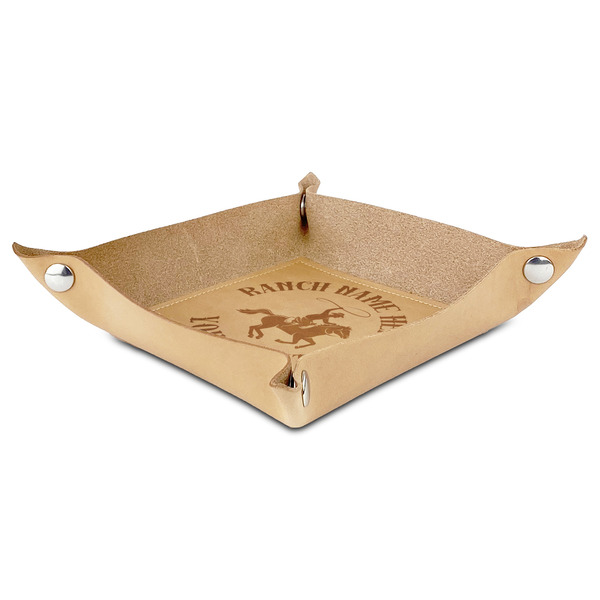 Western Ranch Genuine Leather Valet Trays - ANGLE (folded)