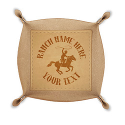 Western Ranch Genuine Leather Dice Tray (Personalized)
