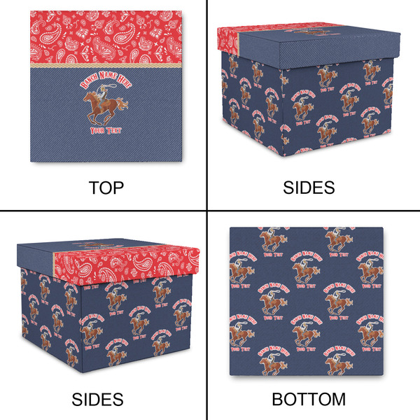 Western Ranch Gift Boxes with Lid - Canvas Wrapped - Large - Approval