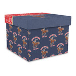 Western Ranch Gift Box with Lid - Canvas Wrapped - Large (Personalized)