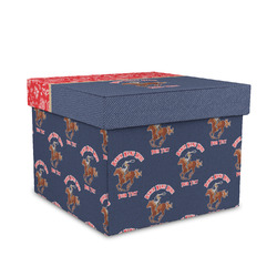 Western Ranch Gift Box with Lid - Canvas Wrapped - Medium (Personalized)