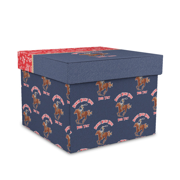 Custom Western Ranch Gift Box with Lid - Canvas Wrapped - Medium (Personalized)