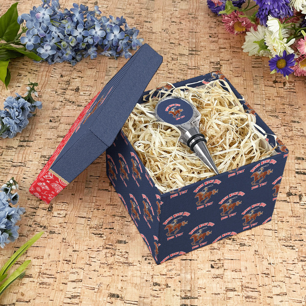 Western Ranch Gift Boxes with Lid - Canvas Wrapped - Medium - In Context