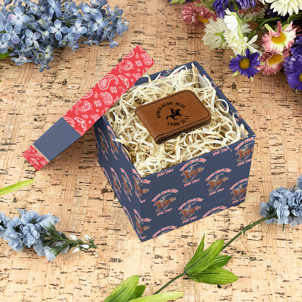 Western Ranch Gift Boxes with Lid - Canvas Wrapped - Small - In Context