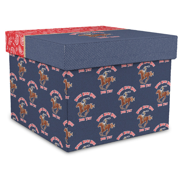 Custom Western Ranch Gift Box with Lid - Canvas Wrapped - X-Large (Personalized)