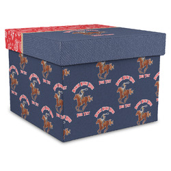 Western Ranch Gift Box with Lid - Canvas Wrapped - XX-Large (Personalized)