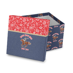 Western Ranch Gift Box with Lid - Canvas Wrapped (Personalized)