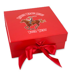 Western Ranch Gift Box with Magnetic Lid - Red (Personalized)