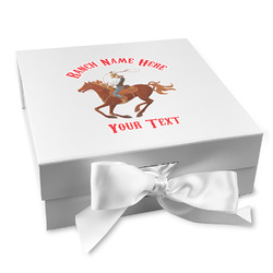 Western Ranch Gift Box with Magnetic Lid - White (Personalized)