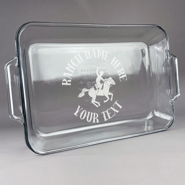 Custom Western Ranch Glass Baking and Cake Dish (Personalized)