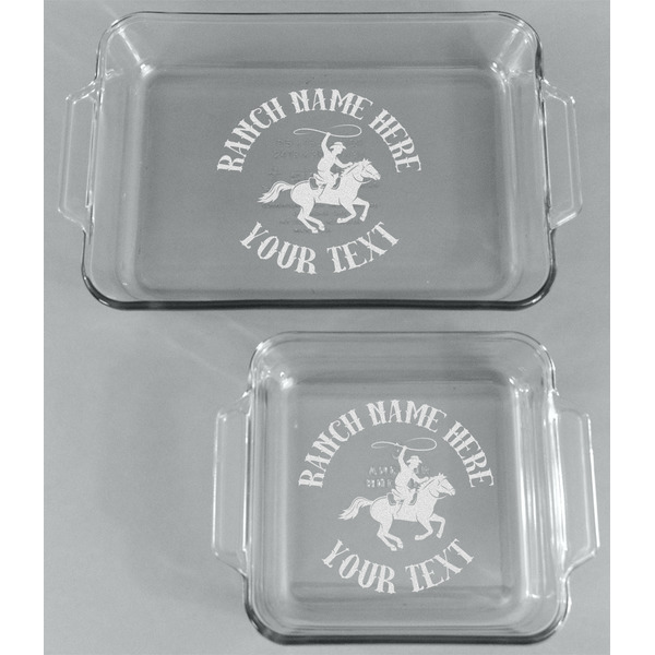 Western Ranch Glass Baking Dish Set - FRONT