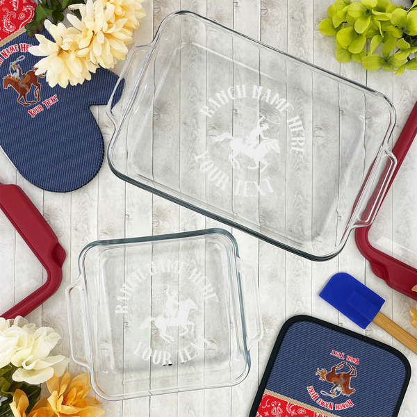 Western Ranch Glass Baking Dish Set - LIFESTYLE