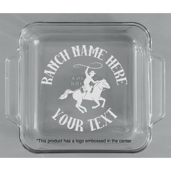 Western Ranch Glass Cake Dish - APPROVAL (8x8)