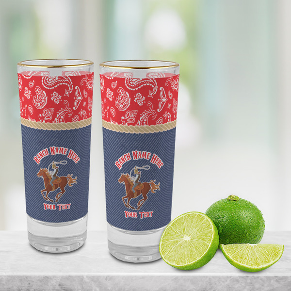 Western Ranch Glass Shot Glass - 2 oz - LIFESTYLE