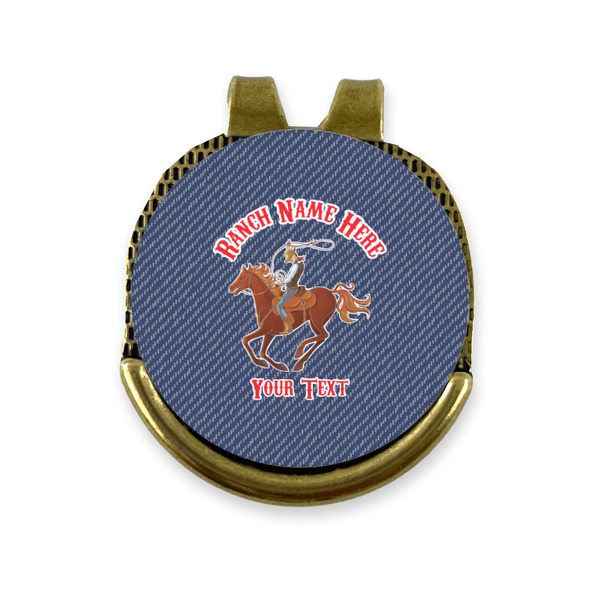 Custom Western Ranch Golf Ball Marker - Hat Clip - Gold