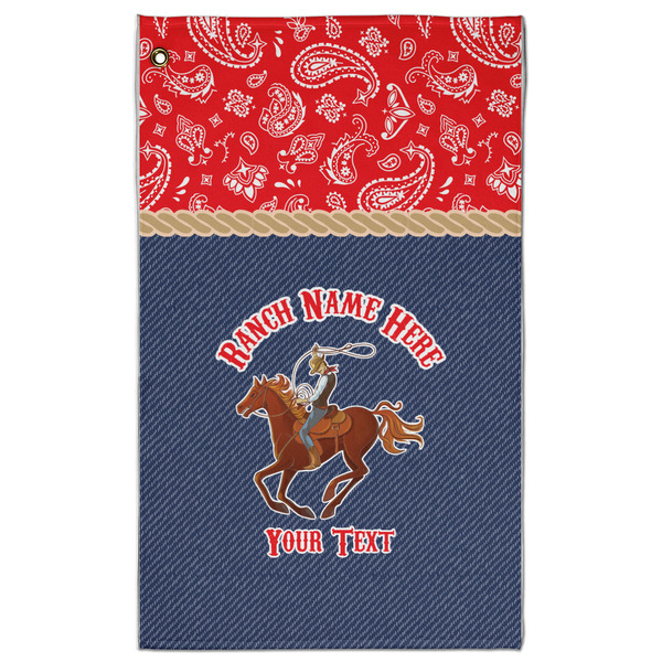 Custom Western Ranch Golf Towel - Poly-Cotton Blend w/ Name or Text