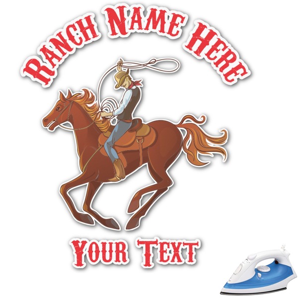 Custom Western Ranch Graphic Iron On Transfer - Up to 15"x15" (Personalized)