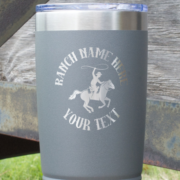 Western Ranch Gray Polar Camel Tumbler - 20oz - Close Up