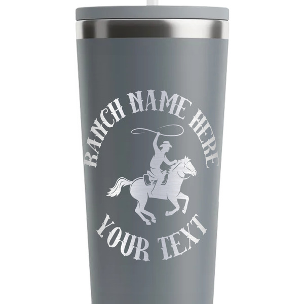 Western Ranch Grey RTIC Everyday Tumbler - 28 oz. - Close Up