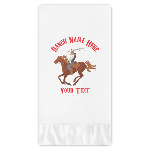 Custom Western Ranch Guest Napkins - Full Color - Embossed Edge (Personalized)