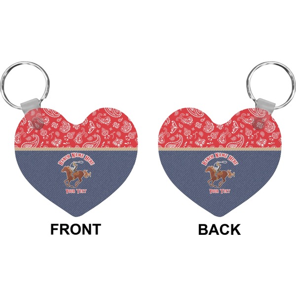 Western Ranch Heart Keychain (Front + Back)