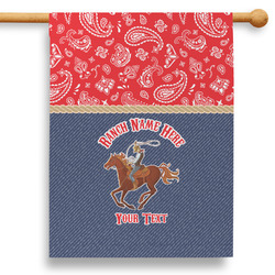 Western Ranch 28" House Flag - Double Sided (Personalized)