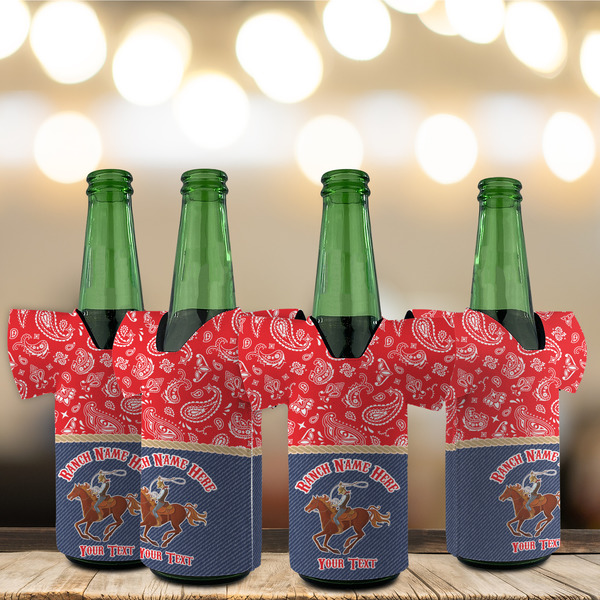 Western Ranch Jersey Bottle Cooler - Set of 4 - LIFESTYLE