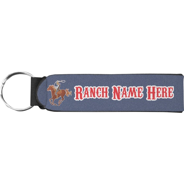 Custom Western Ranch Neoprene Keychain Fob (Personalized)