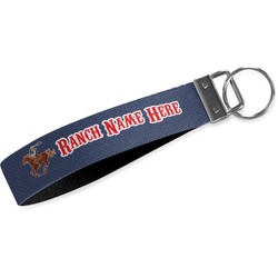 Western Ranch Webbing Keychain Fob - Large (Personalized)