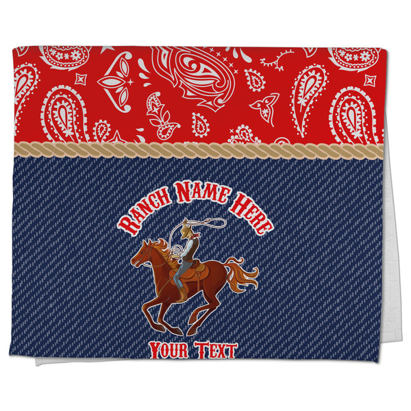 Custom Western Ranch Kitchen Towel - Poly Cotton w/ Name or Text