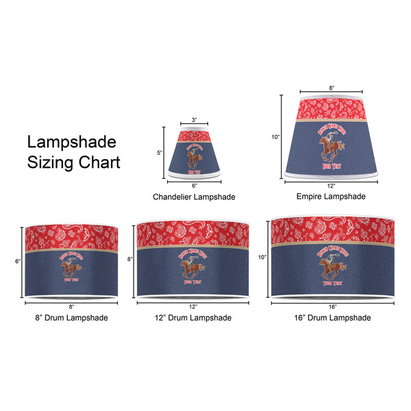 Western Ranch Lampshade Sizing Chart