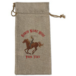 Western Ranch Large Burlap Gift Bag - Front (Personalized)