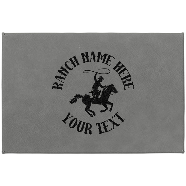 Western Ranch Large Engraved Gift Box with Leather Lid - Approval