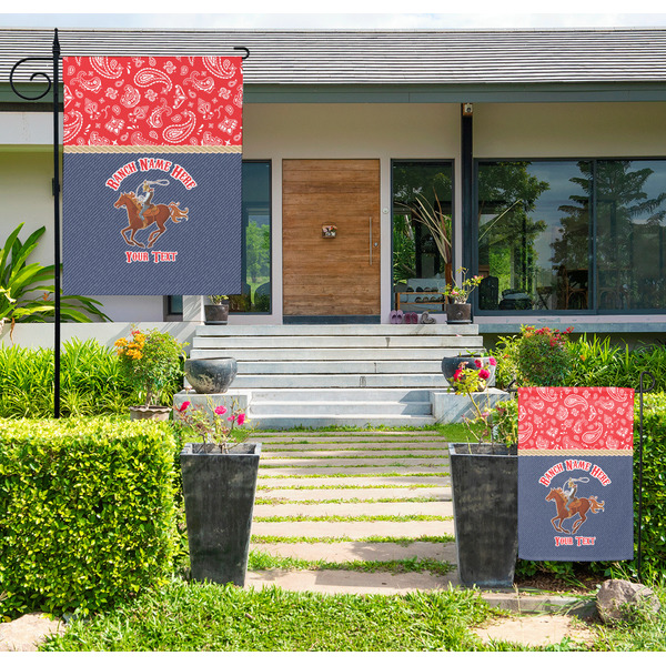 Custom Western Ranch Large Garden Flag - Single Sided (Personalized)