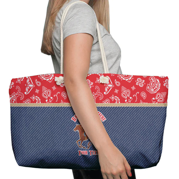 Western Ranch Large Rope Tote Bag - In Context View