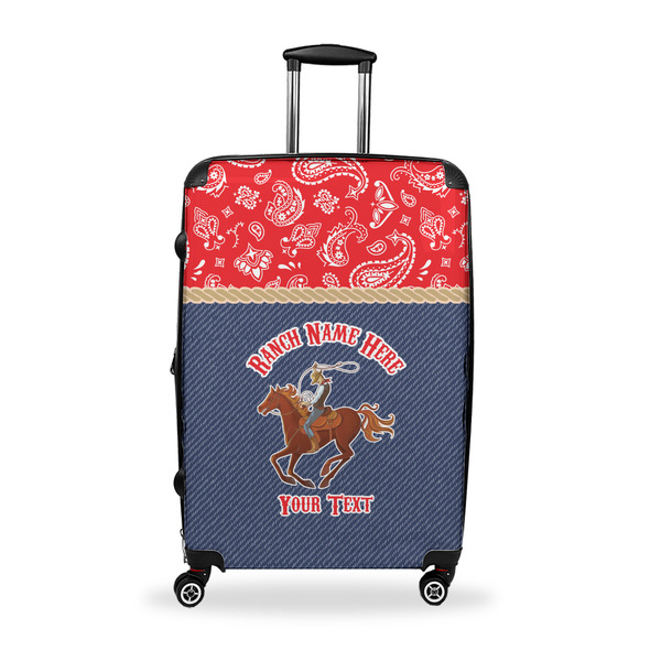 Custom Western Ranch Suitcase - 28" Large - Checked w/ Name or Text