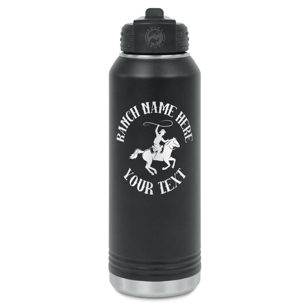 Custom Western Ranch Water Bottle - Laser Engraved - Front (Personalized)