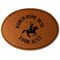 Western Ranch Faux Leather Iron On Patch - Oval (Personalized)