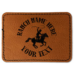 Western Ranch Faux Leather Iron On Patch - Rectangle (Personalized)