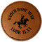 Western Ranch Faux Leather Iron On Patch - Round (Personalized)
